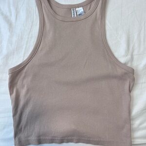 H&M Beige Ribbed Crop Top